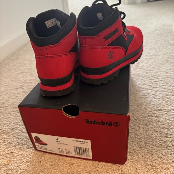 Timberland Euro Hiker Red and Black Boots - Picture 4 of 7